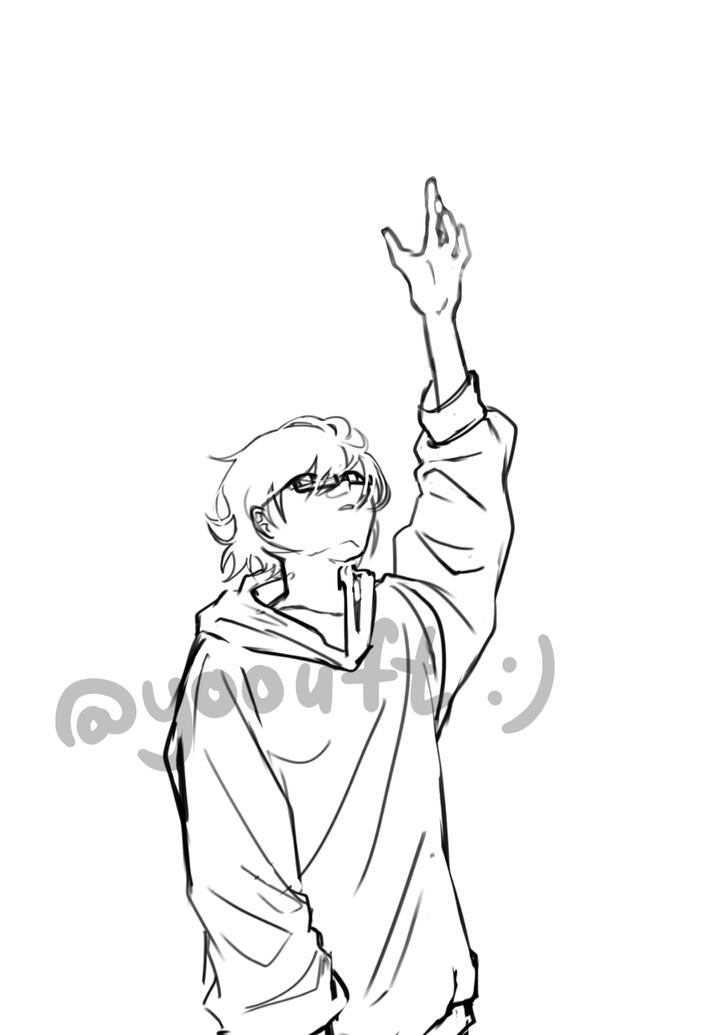 Half body, rough sketch